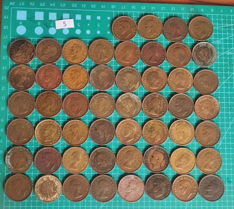 Union Half Penny Set ~ 1/2D ~ 52 Coins