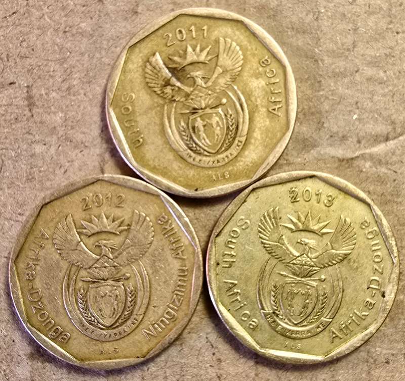 South Africa 50c set - 2011, 2012, 2013