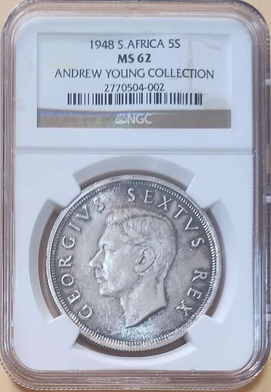 1948 Five (5) Shillings (Crown) MS62