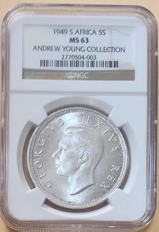 1949 Five (5) Shillings (Crown) MS63
