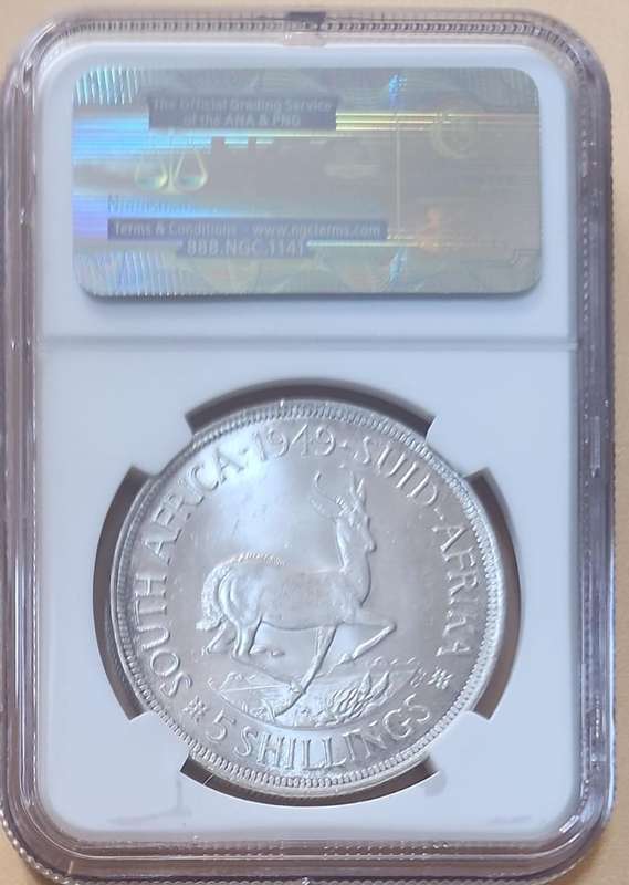 1949 Five (5) Shillings (Crown) MS63