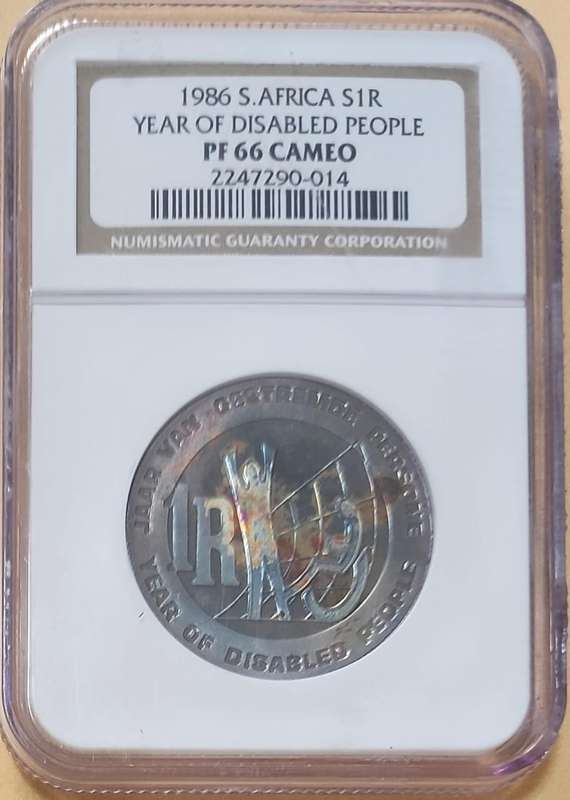 1986 R1 Silver PF66 Cameo ~ Year of the Disabled