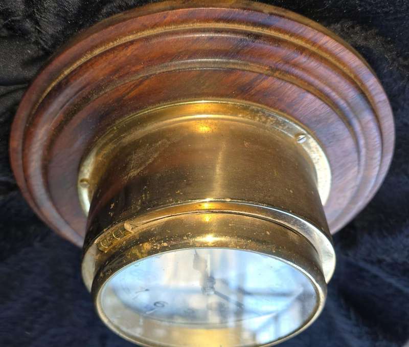 Brass German Ships Clock ~ Working, Chime broken & no speed adjustment