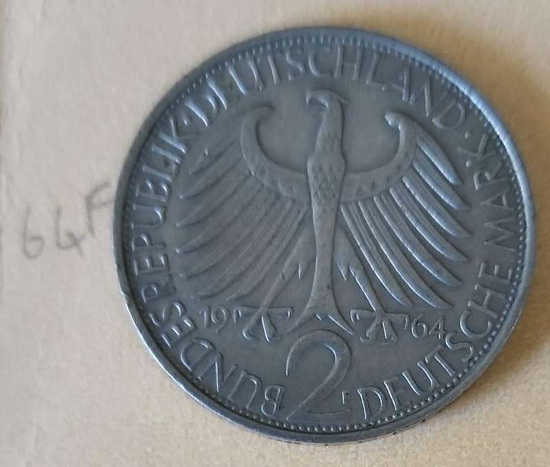 1964 F German 2 Mark