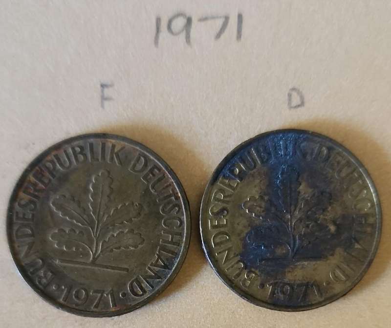 1971 D & F German 10 PFENNIG