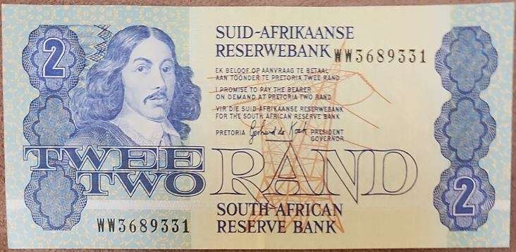 1989 De Kock 3rd issue R2(Two Rand) WW 3689331 ~ Replacement