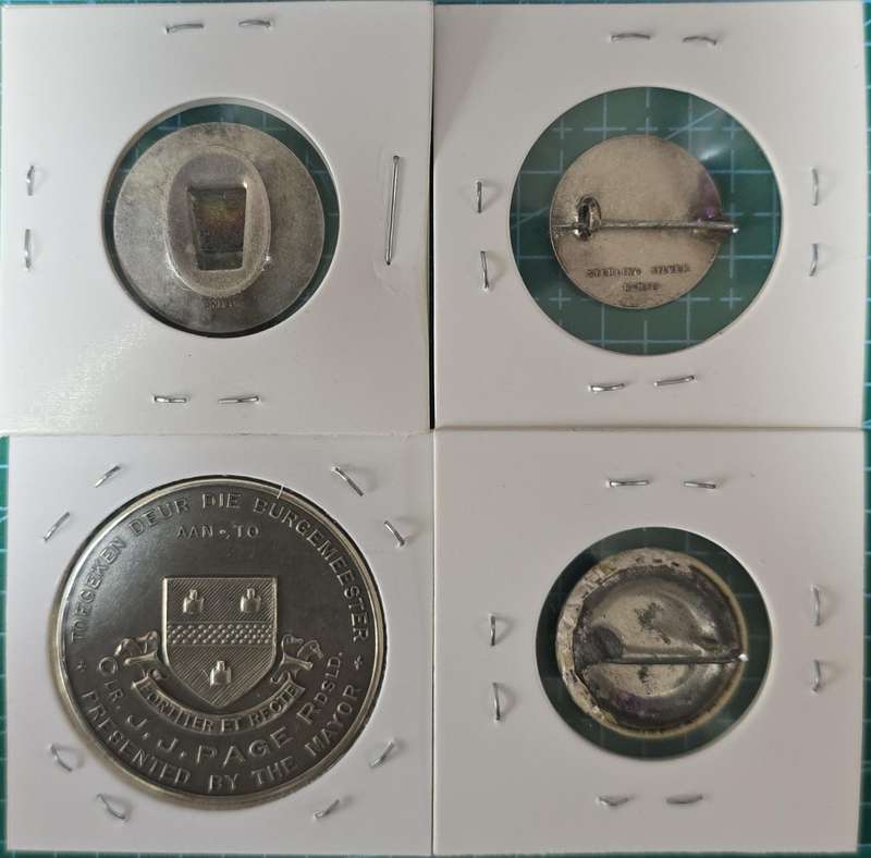 Voortrekker Eeufees 1838-1938 ~ Ossewa Medals ~ 925 Silver (J.J. PAGE) ~ 4 Items - Memorabilia