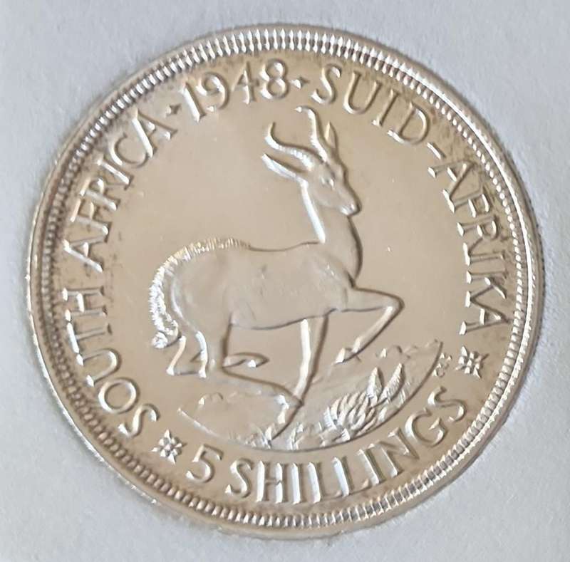 1947, 1948, 1949 & 1950 Crowns (five Shillings) au condition ~ each in protective holder