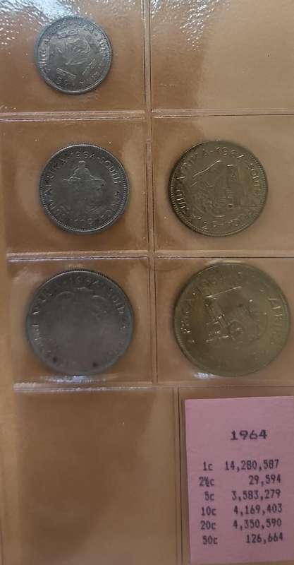1964 ~ 1/2c, 1c, 5c, 10c, 20c
