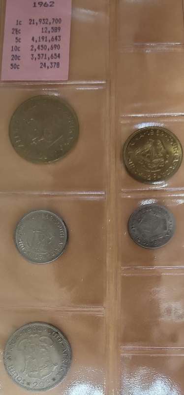 1962 ~ 1/2c, 1c, 5c, 10c, 20c