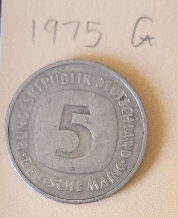 1975 G German 5 Mark