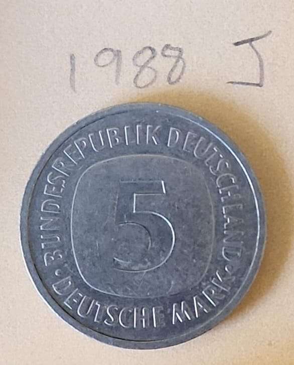 1988 J German 5 Mark
