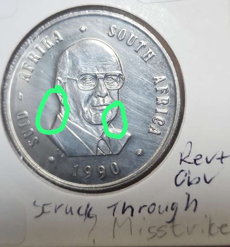 1990 R1 Error ~Struck Through~ Obv & Rev sides
