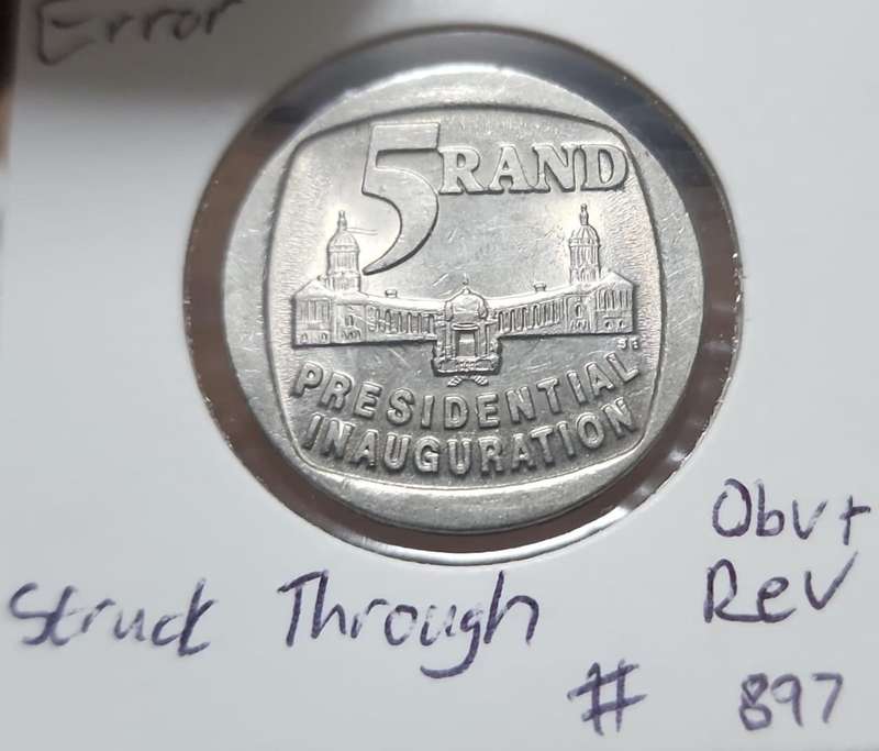 1994 R5 Error ~Struck Through~ Obv & Rev sides