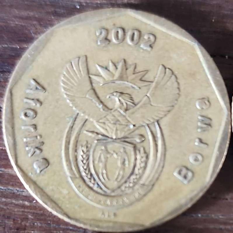 2002 RSA 50c Soccer - error both "a"s partly filled ( BID PER COIN)
