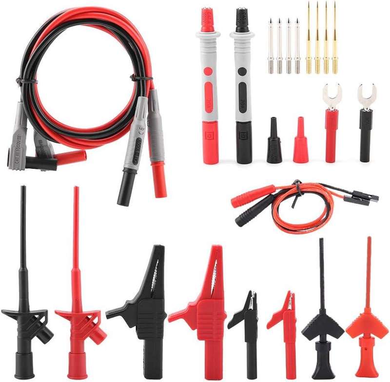 P1300E 24 Piece Test Lead Kit, Multi-Function Replaceable Multimeter Probe Leads
