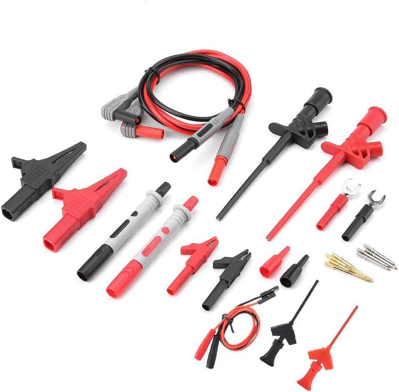 P1300E 24 Piece Test Lead Kit, Multi-Function Replaceable Multimeter Probe Leads