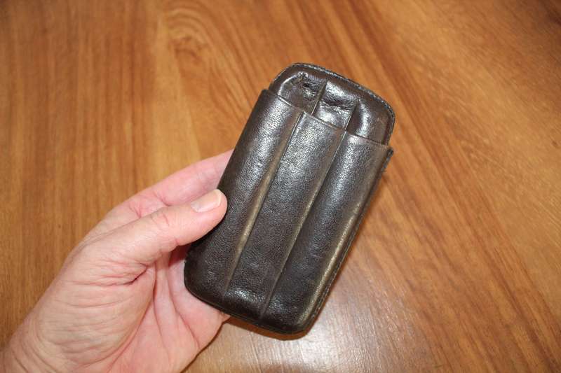Cigar holder, soft leather, made in Spain