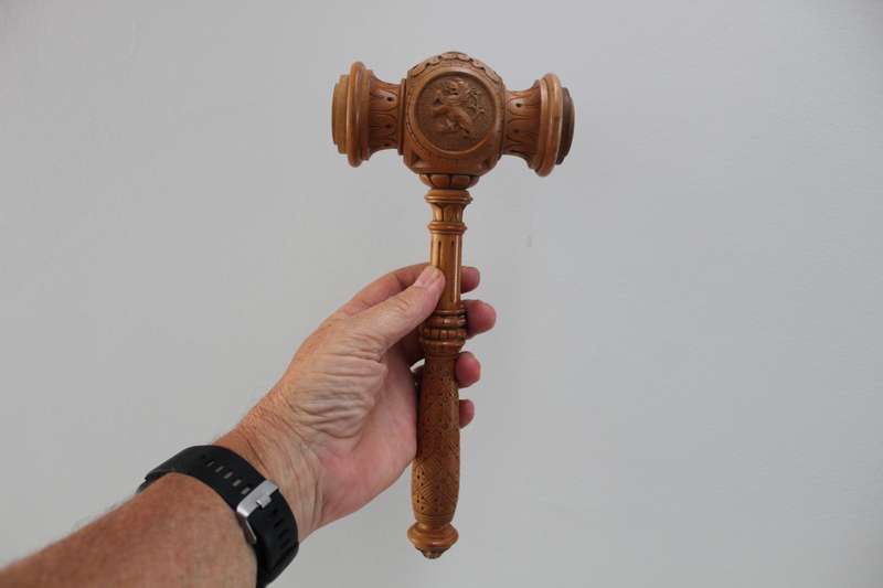 Maritime (Navy?) Gavel - one of a kind in carved wood (maple?)