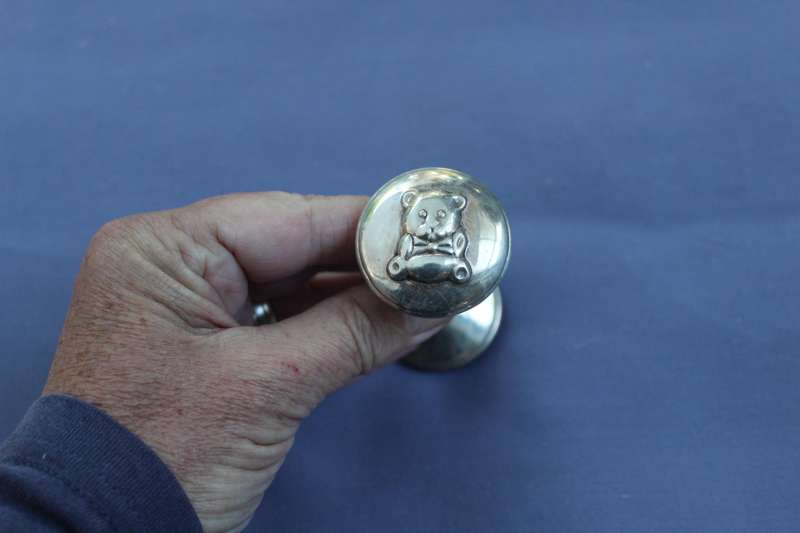 Sterling Silver Victorian baby's rattle - excellent!
