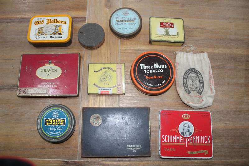 Vintage tobacco tins x 10 in excellent condition