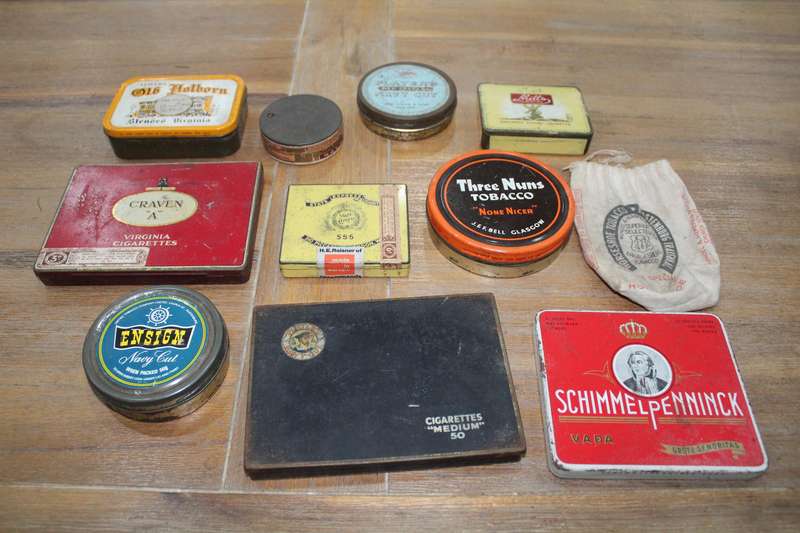 Vintage tobacco tins x 10 in excellent condition