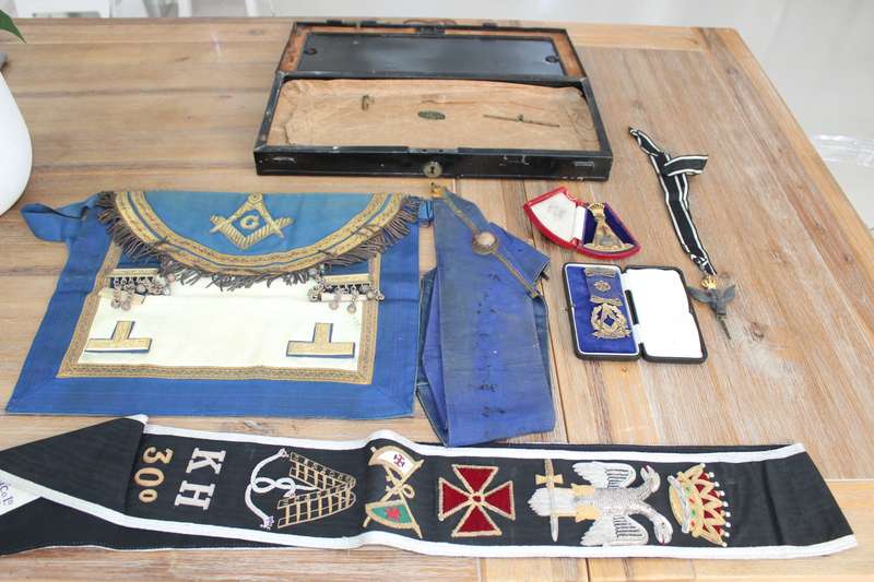 Masonic set including 3 jewels......incredible find!