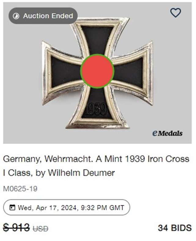 for Mizpahfarm ONLY -  Iron Cross - Wehrmacht Germany