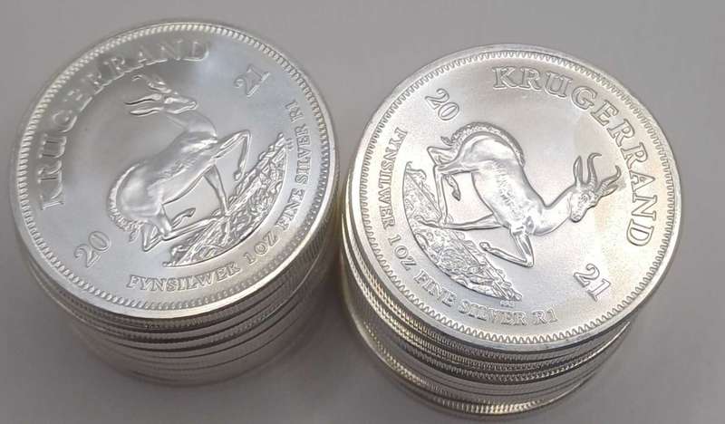 21x2021 1oz Silver KrugerRands BID PER CION