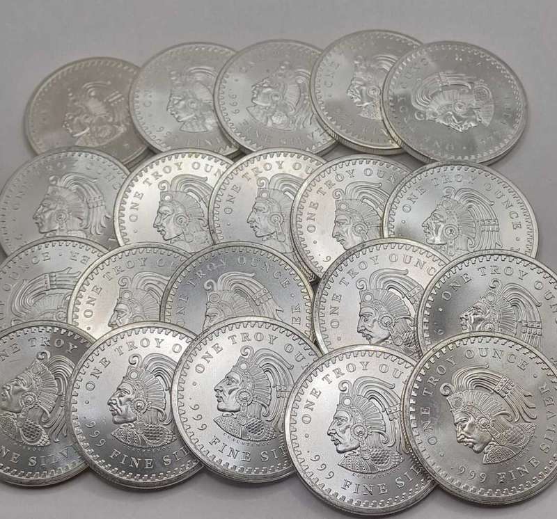 20x1Oz .999 Silver Azet calender coin bid per coin to take the lot