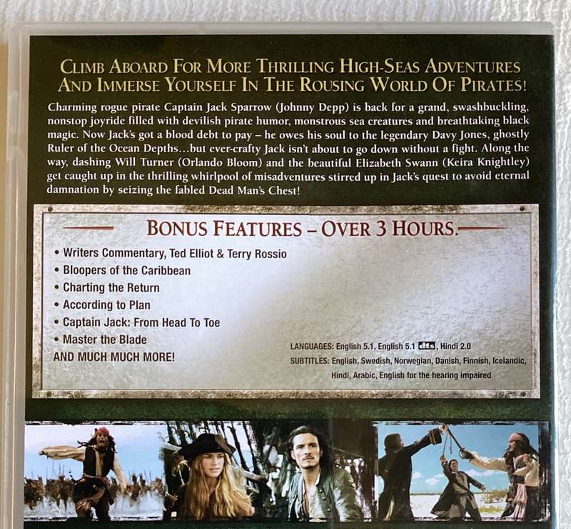DVD SET - PIRATES OF THE CARIBBEAN Curse of the Black Pearl/Dead Man's Chest/At World's End