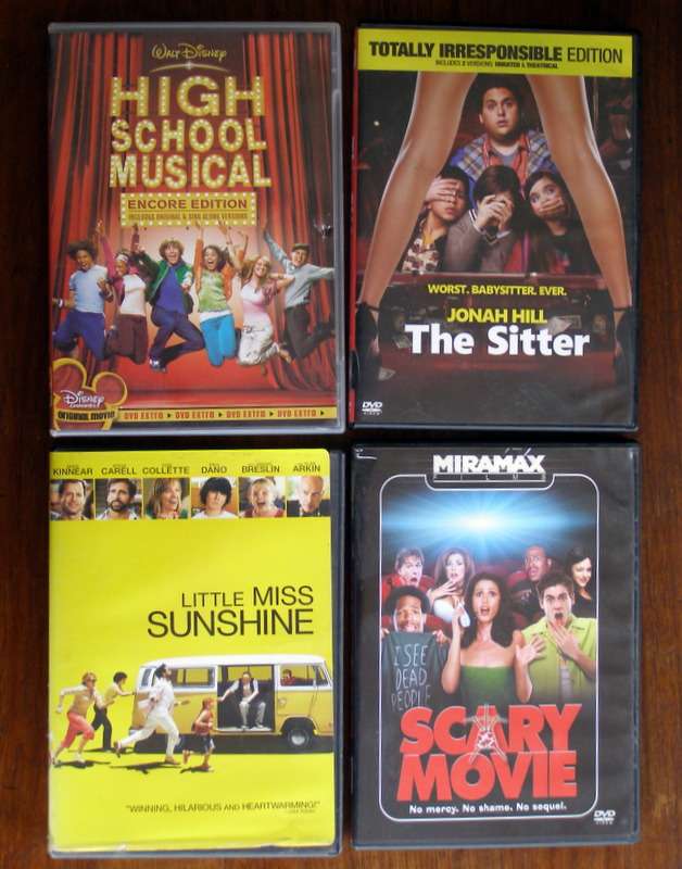 DVD MOVIE ASSORTMENT High School Musical/The Sitter/Little Miss Sunshine/Scary Movie