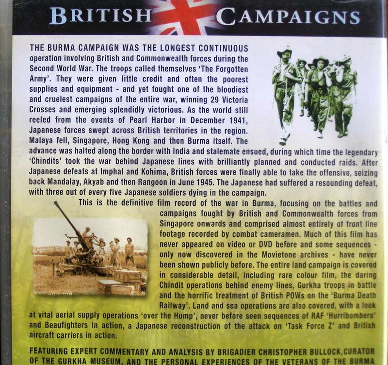 DVD - BRITISH CAMPAIGNS: BURMA 1941-1945