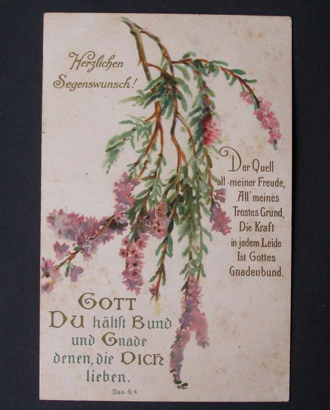 Vintage German POSTCARD - Herzlichen Segenswunsch 1911