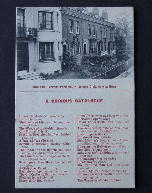 Dickens Birthplace POSTCARD - A Curious Catalogue