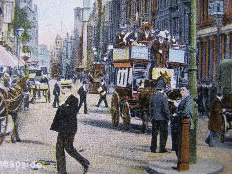 H.M. & Co. London Views Series POSTCARD - Cheapside, London 1904