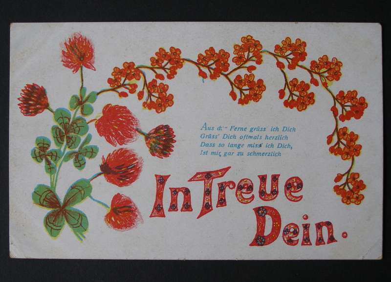 Vintage German POSTCARD - In Treue Dein