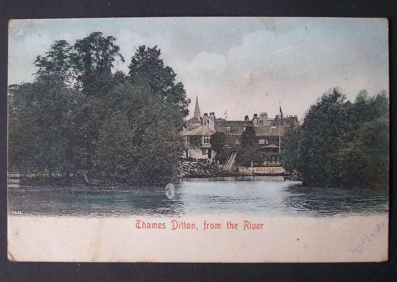 A.S. Series Antique POSTCARD - Thames Ditton, from the River 1904