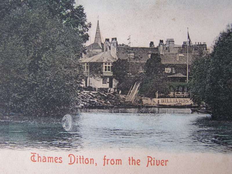 A.S. Series Antique POSTCARD - Thames Ditton, from the River 1904