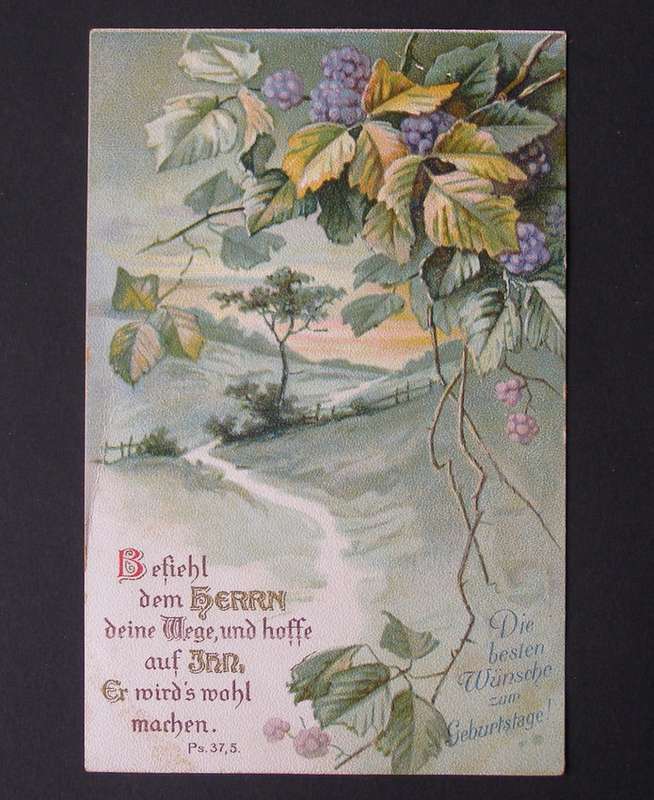 Vintage German POSTCARD - Birthday Wishes 1915