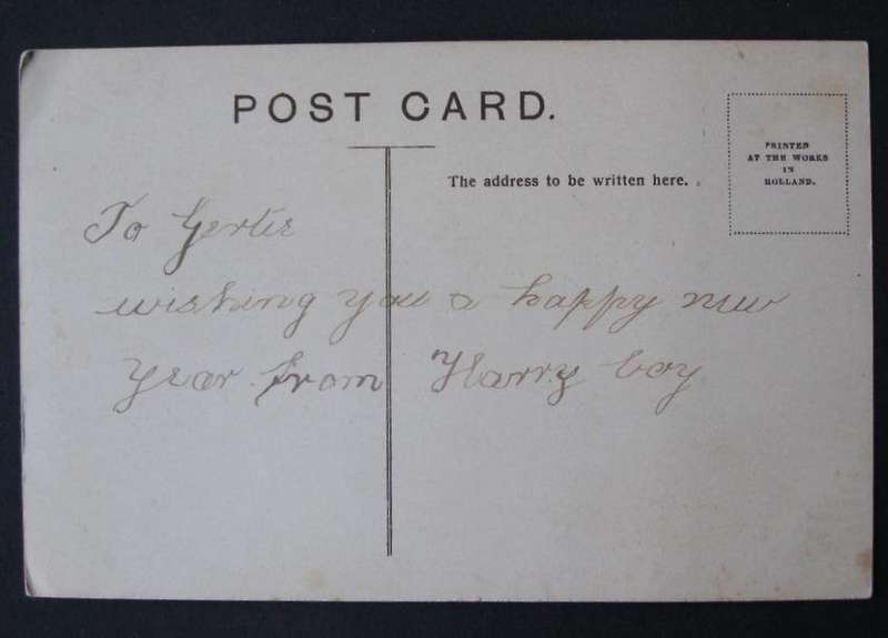Vintage Gilded POSTCARD - A Glad New Year