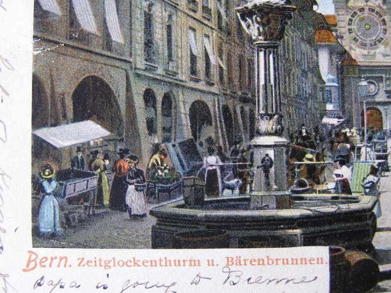 Louis Glaser Swiss POSTCARD - Bern Street Scene 1905