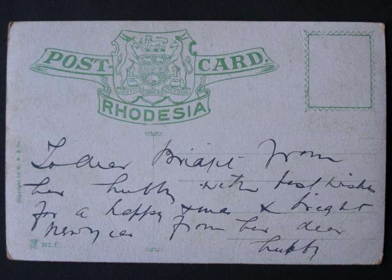 Vintage Rhodesian POSTCARD - Victoria Falls, seen from Livingstone Island