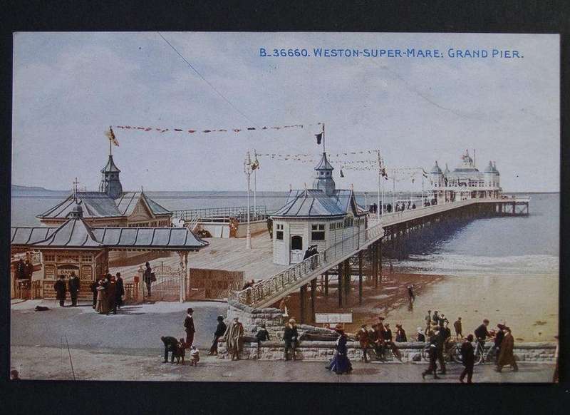 Photochrom Celesque Series POSTCARD - Weston-Super-Mare: Grand Pier