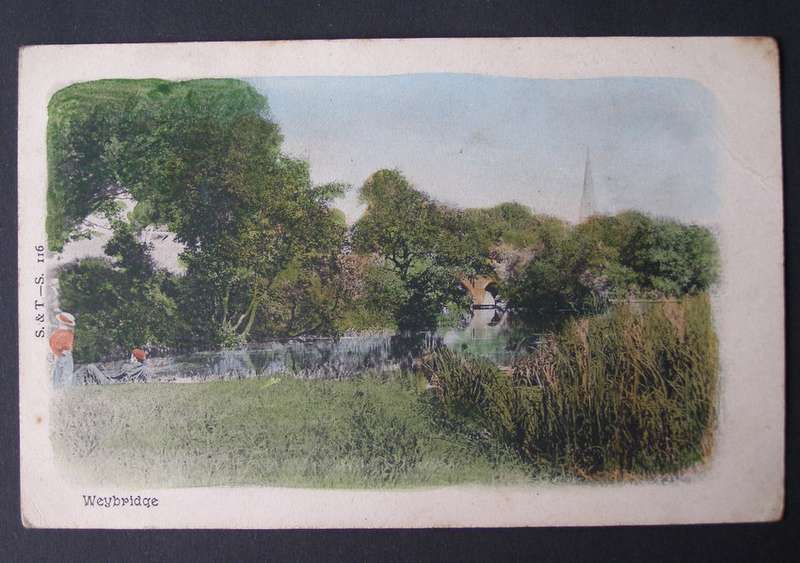 Antique British POSTCARD - Weybridge 1904