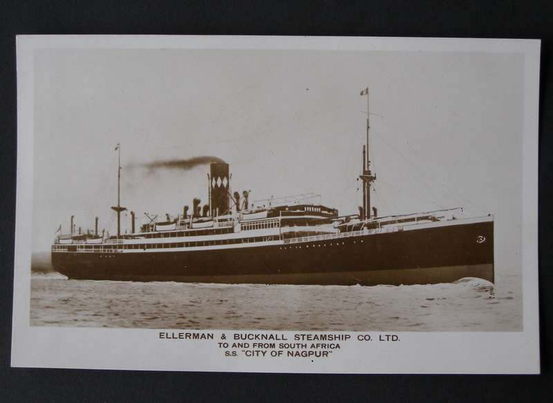 Ellerman & Bucknall Steamship Co. POSTCARD - S.S. City of Nagpur