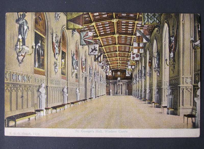 F.G. Stuart POSTCARD - St. George's Hall, Windsor Castle