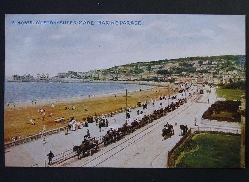 Photochrom Celesque Series POSTCARD - Weston-Super-Mare: Marine Parade