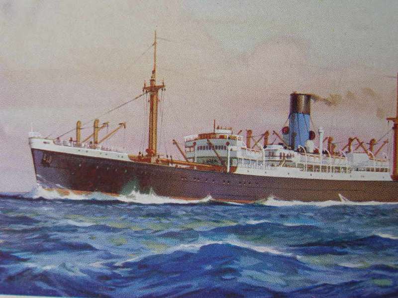 Blue Funnel Line POSTCARD - M.V. Ajax //Ships