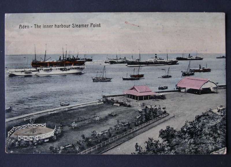 Vintage POSTCARD - Aden - The inner harbour Steamer Point